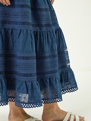 Roman Blue Petite Lace Trim Maxi Skirt - Image 5 of 5