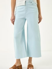 Roman Blue Frayed Edge Ankle Denim Trousers - Image 3 of 5