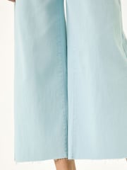 Roman Blue Frayed Edge Ankle Denim Trousers - Image 5 of 5