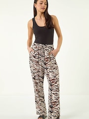 Roman Black Petite Zebra Print Trousers - Image 2 of 5