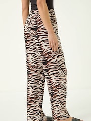 Roman Black Petite Zebra Print Trousers - Image 3 of 5