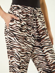 Roman Black Petite Zebra Print Trousers - Image 6 of 6
