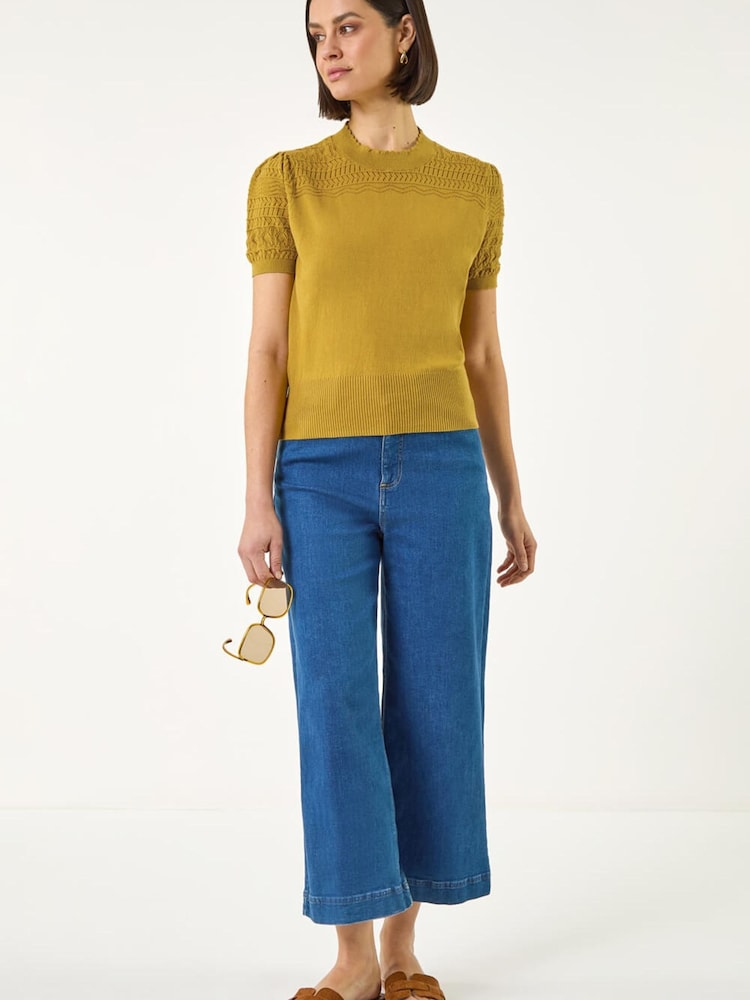 Roman — Pointelle-Strick-T-Shirt - Bild 2 von 5