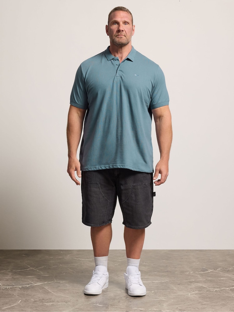BadRhino Big & Tall Blue Polo Shirt - Image 2 of 6 BadRhino Big & Tall Blue Polo Shirt - Image 2 of 6