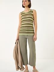 Roman Green Shimmer Stripe Knit Vest - Image 2 of 5
