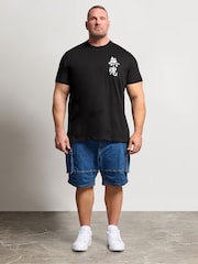 BadRhino Big & Tall Black Longline Sword Split T-Shirt - Image 3 of 7