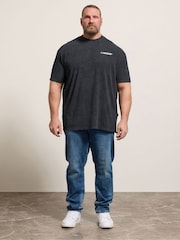 BadRhino Big & Tall Black Acid Wash Nascar T-Shirt - Image 2 of 7