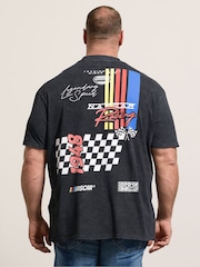BadRhino Big & Tall Black Acid Wash Nascar T-Shirt - Image 3 of 7