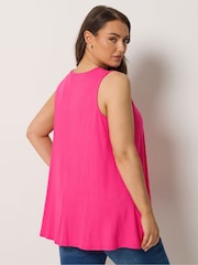 Yours Curve Pink Pleated Front Vest Top - Image 3 of 5
