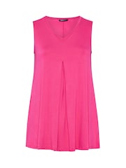 Yours Curve Pink Pleated Front Vest Top - Image 5 of 5