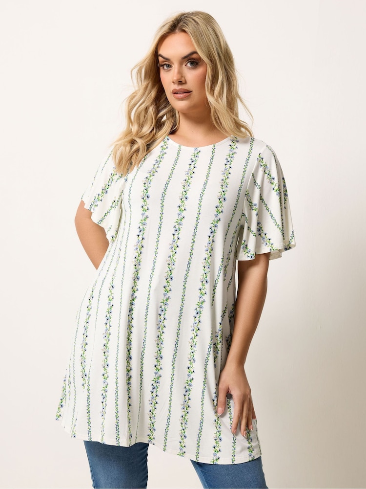 Yours Curve White Swing Jersey Tunic Top - Image 1 of 5