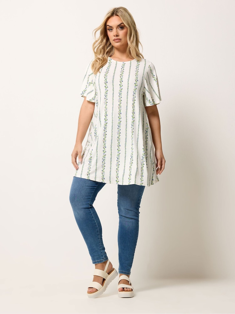 Yours Curve White Swing Jersey Tunic Top - Image 2 of 5