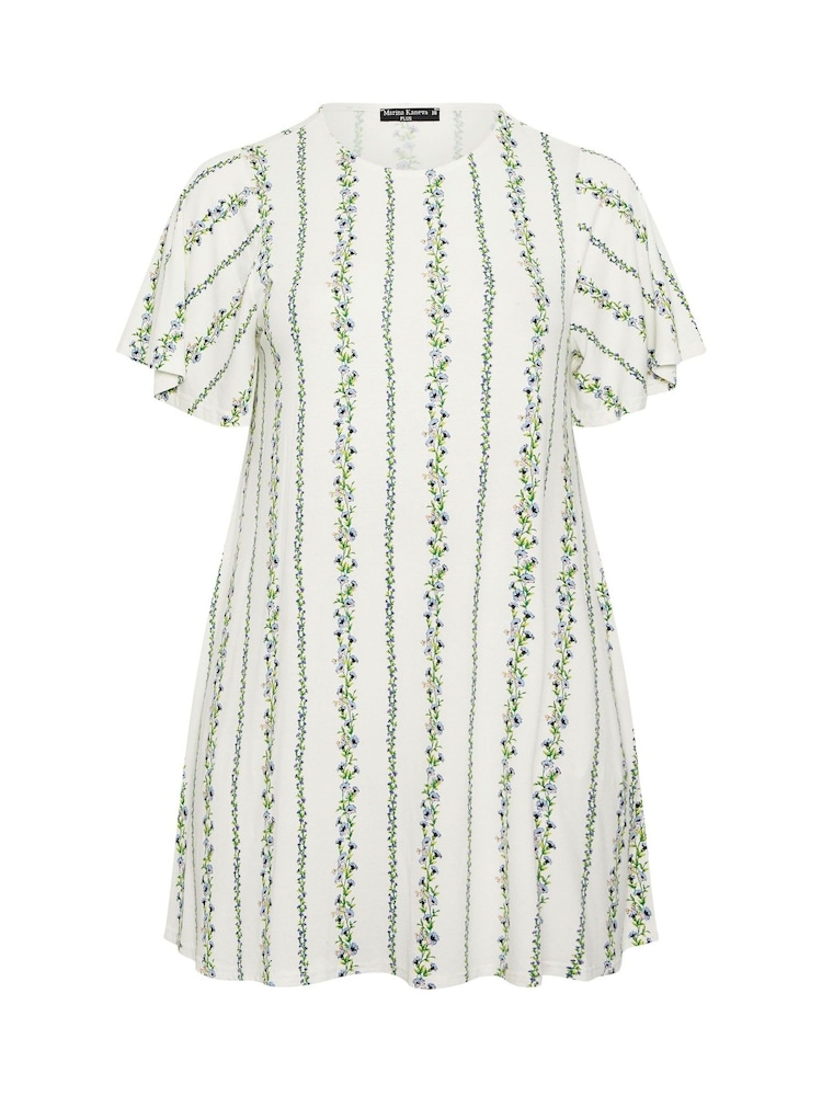 Yours Curve White Swing Jersey Tunic Top - Image 5 of 5