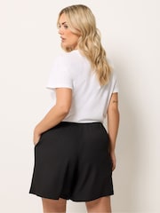 Yours Curve Black Textured Shorts - Image 3 of 5