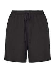 Yours Curve Black Textured Shorts - Image 5 of 5