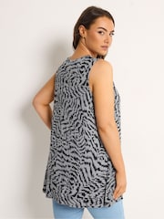 Yours Curve Grey Pleated Front Vest Top - Image 3 of 5