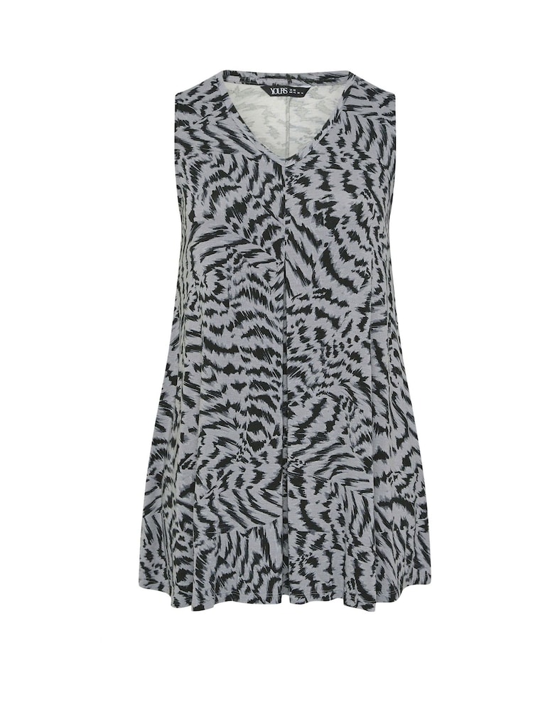 Yours Curve Grey Pleated Front Vest Top - Image 5 of 5