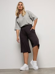 Yours Curve Black Stretch Jersey Culottes - Image 3 of 5