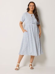 Yours Curve Cream Throw On Midaxi Dress - Image 1 of 6