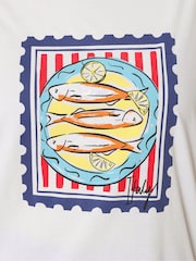 Yours Curve White Ringer Placement T-Shirt - Image 4 of 5