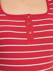 Long Tall Sally Red Stripe Ribbed T-Shirt - Image 5 of 6