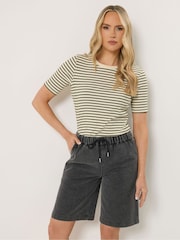 Long Tall Sally Black Pull On Denim Short - Image 1 of 5