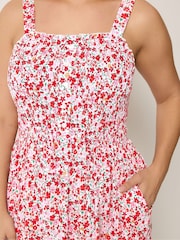 Yours Curve Pink Shirred Placket Dress - Image 4 of 5