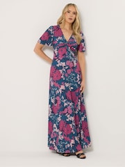 Long Tall Sally Blue Twist Front Maxi Dress - Image 2 of 5