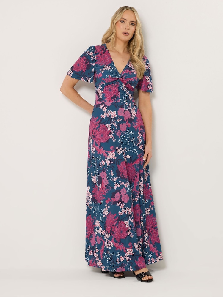 Long Tall Sally Blue Twist Front Maxi Dress - Image 2 of 5