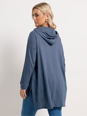 Albastru - Yours Curve Waffle Hoodie - Imaginea 3 din 5