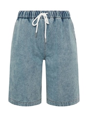 Long Tall Sally Blue Pull On Denim Shorts - Image 5 of 5