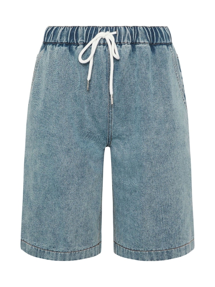 Long Tall Sally Blue Pull On Denim Shorts - Image 5 of 5