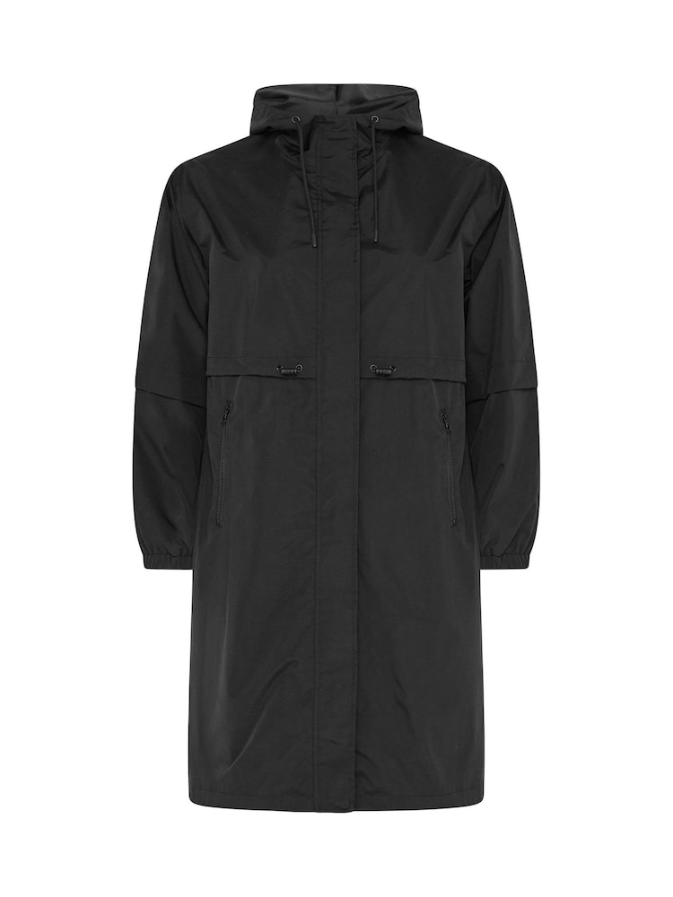 Yours Curve Black Waterproof Longline Jacket - Image 5 of 5