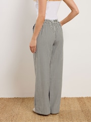 Long Tall Sally Green Stripe Wide Leg Trousers - Image 3 of 5