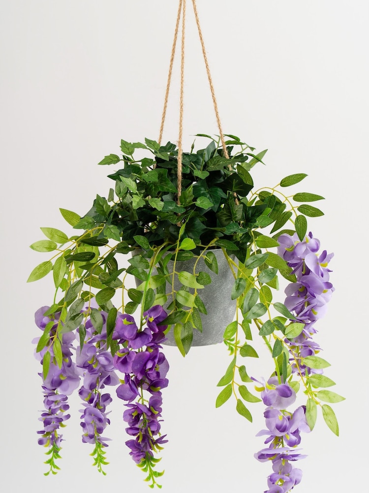 Scottish Everlastings Ltd Green Outdoor Hanging Artificial Wisteria & Ivy - Image 2 of 3