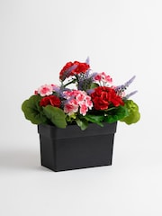 Scottish Everlastings Ltd Red  Pink Artificial Geranium UV Trough - Image 3 of 3