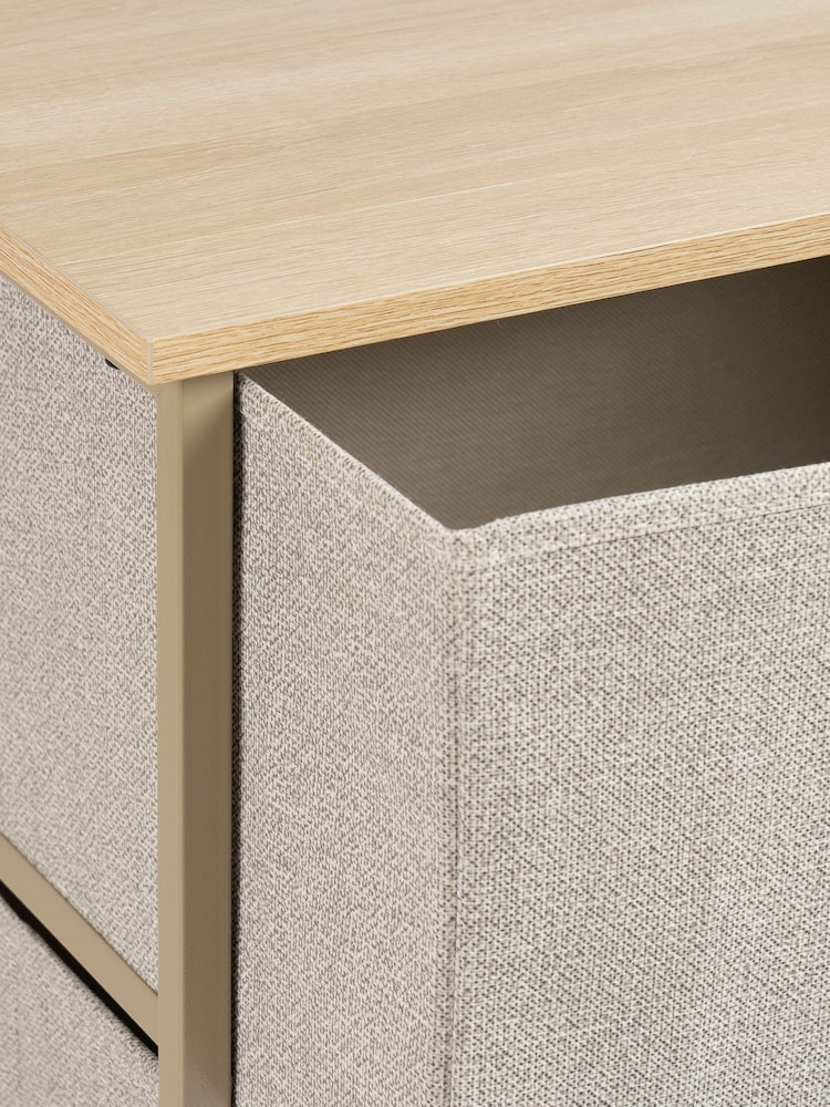Scottish Everlastings Ltd Beige 3 Drawer Cabinet With Fabric Drawers - Image 2 of 4