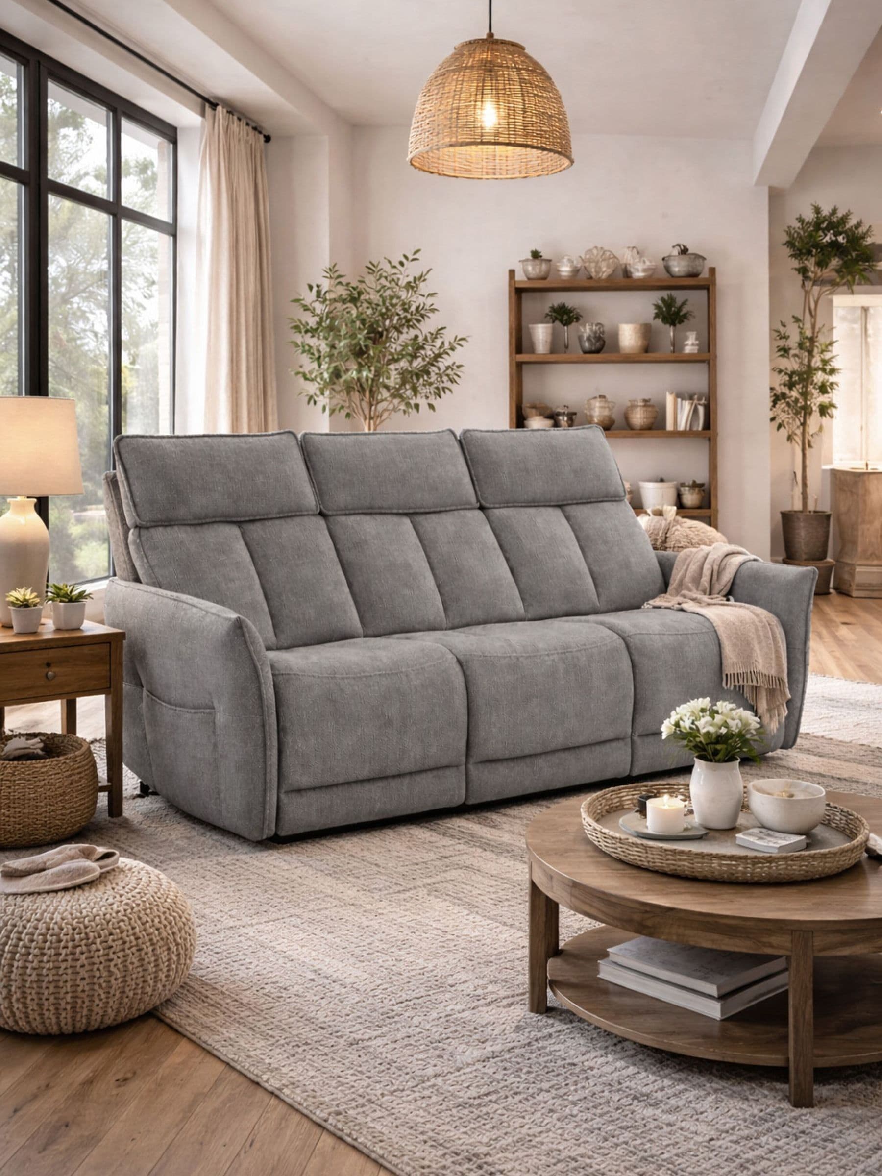 Aspire Furniture Unisex Twilight Grey Ashford 3 Seater Power Recliner Sofa - Image 1
