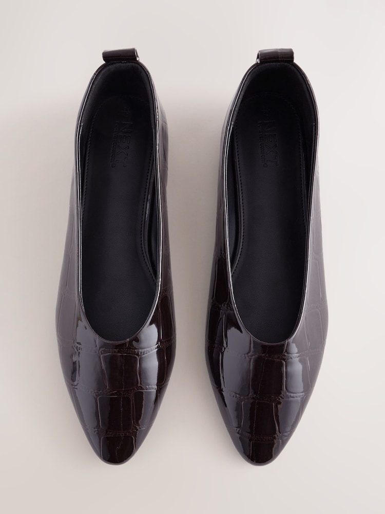 Chocolate Brown Forever Comfort® Almond Toe Ballet Flats - Image 1 of 5 Chocolate Brown Forever Comfort® Almond Toe Ballet Flats - Image 1 of 5