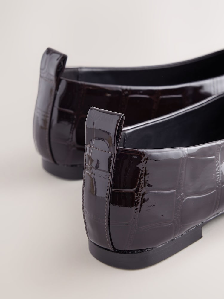 Chocolate Brown Forever Comfort® Almond Toe Ballet Flats - Image 5 of 5 Chocolate Brown Forever Comfort® Almond Toe Ballet Flats - Image 5 of 5