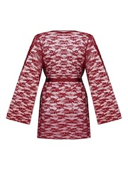 Hunkemoller Red Kimono Allover Lace Robes - Image 5 of 5