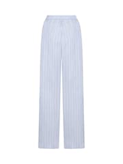 Hunkemoller Blue Woven Cotton Stripe Joggers - Image 5 of 5