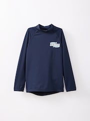 Cotton On Blue Flynn Long Sleeve Raglan Rash Vest - Image 1 of 2
