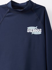 Cotton On Blue Flynn Long Sleeve Raglan Rash Vest - Image 2 of 2