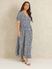 Blau - Evans Kurzarm-Kleid mit Knopfleiste - Bild 1 von 5