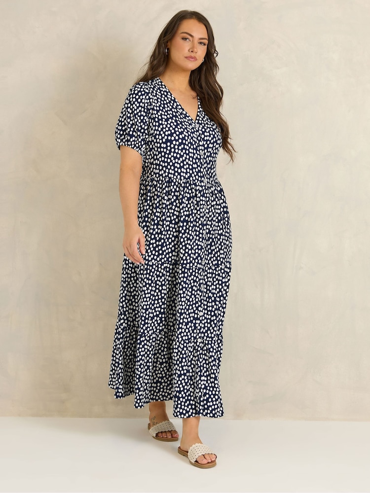 Blau - Evans Kurzarm-Kleid mit Knopfleiste - Bild 1 von 5