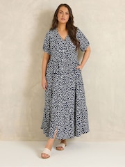 Blau - Evans Kurzarm-Kleid mit Knopfleiste - Bild 2 von 5