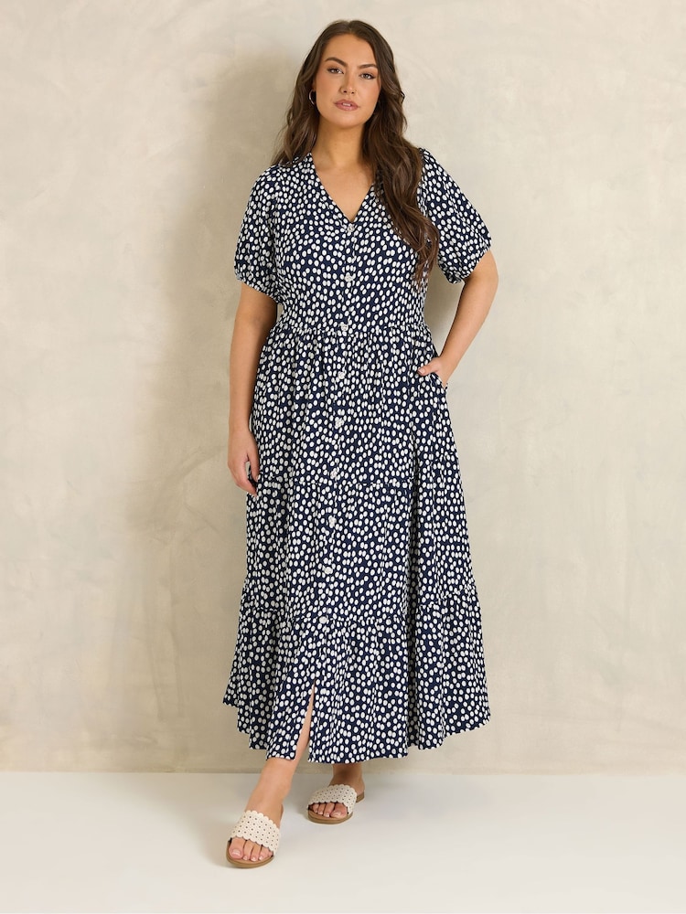 Blau - Evans Kurzarm-Kleid mit Knopfleiste - Bild 2 von 5