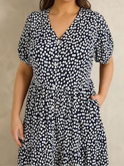 Blau - Evans Kurzarm-Kleid mit Knopfleiste - Bild 4 von 5