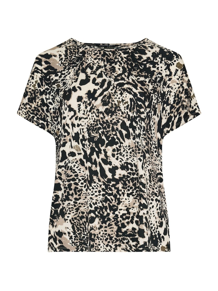 Evans Brown Animal Print Bar Detail Top - Image 6 of 6